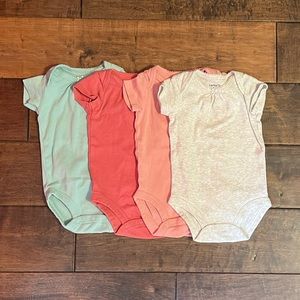 Carters 3M Baby Girl Bodysuit Onsies Set